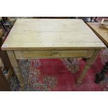 Small pine farmhouse table with drawer - Approx size L: 91cm W: 68cm H: 74.5cm