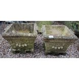 Pair of square stone planters