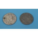 2 hammered coins