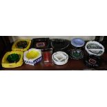 Collection of pub advertising ashtrays