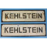 2 German cast metal signs - Kehlstein (Meaning eagles nest)