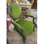 Victorian cabriole leg armchair