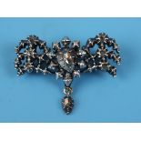 Georgian silver diamond set brooch