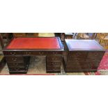 Office suite comprising of leather top desk and leather top filing cabinet