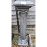 Stone Corinthian column stand - Approx H: 83cm