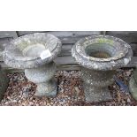 Pair of stone urns