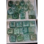 Collection of early glass inkwells