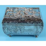 Berthold Muller chased silver casket - Approx weight: 188g
