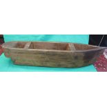 Large carved wooden dug out canoe/planter - Approx L: 150cm