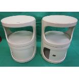 Pair of Kartell Castelli Componibili side tables - C1960s - Approx H: 51.5cm