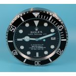 Good quality reproduction Rolex advertising clock with sweeping second hand - Submarina