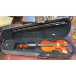 Cased violin