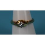 18ct gold diamond solitaire ring