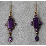 Pair of amethyst drop earrings