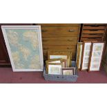 Large collection of framed maps