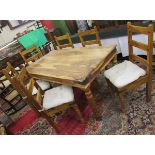 Sheesham wood dining table & 6 matching chairs - Approx table size L: 166cm W: 91cm H: 77cm