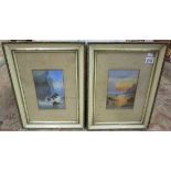 Pair of watercolours - Coastal scenes signed W H Earp