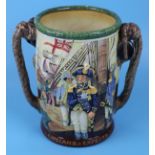 Royal Doulton L/E commemorative Nelson twin handled cup, 497/600 - Designed by Noke & Fenton, with