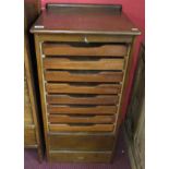 Mid-century tambour front filing cabinet - Approx W: 48cm D: 41cm H: 98cm