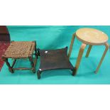 2 stools and a wooden stand