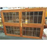 Antique oak 2 tier barristers bookcase - Approx W: 88cm D: 23cm H: 62cm