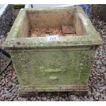 Square stone planter