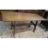 Antique oak dining table - Approx size L: 175cm W: 69cm H: 76.5cm