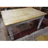 Pine farmhouse table - Approx size L: 137cm W: 91.5cm H: 77cm