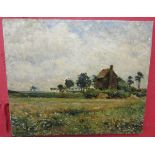 French oil on canvas - Rouen - Approx image size: 31cm x 25.5cm