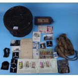 1940s WWII hat box containing original WWII items