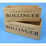 Pair of 'Bollinger Champagne' advertising boxes