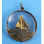 Gold sailing boat pendant