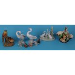 Collection of animal figures to include Lladro & Nao