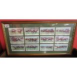 Big events on the turf framed cigarette card with glass verso