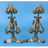 Pair of brass firedogs