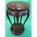 Large Chinese rosewood fish bowl/jardiniere stand - Approx H: 86cm