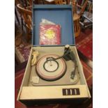 1960's Record player with a quantity of 45rpm records