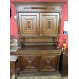 French oak buffet - Approx W: 140cm D: 51cm H: 226cm