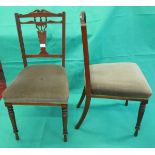 Pair of Edwardian inlaid bedroom chairs