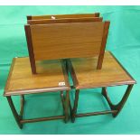 Pair of mid-century occasional tables & magazine rack