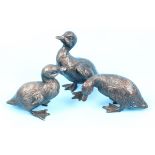 Set of 3 bronze ducklings - Approx height of tallest: 15cm
