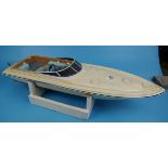 Model RC police speed boat with 2 motors, servo, speed control and receiver