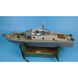 Model RC navel ship with motor, servo and receiver