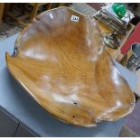 Large carved wooden fruit bowl - Approx diameter: 65cm