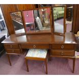 Stag Minstrel dressing table and stool - Approx W: 153cm D: 47cm H: 127cm