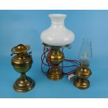 2 converted oil lamps and another oil lamp