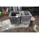 Pair of square garden planters