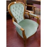 Victorian style button back armchair