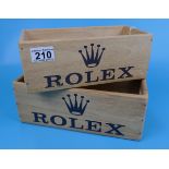 2 graduated Rolex storage boxes