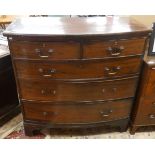 Victorian mahogany bow front chest of drawers - Approx W: 103cm D: 53cm H: 101cm